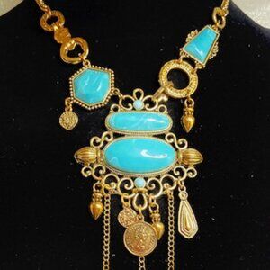 💖🆕 Beautiful Turquoises and Brass Necklases N-